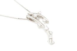 A PLATINUM DIAMOND PENDANT ON CHAIN