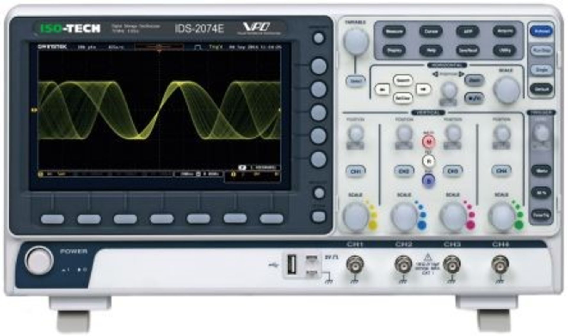 ISO-TECH IDS-2000 Series IDS-2074E Digital Oscilloscope, Digital Storage, 4 Channels, 70MHz