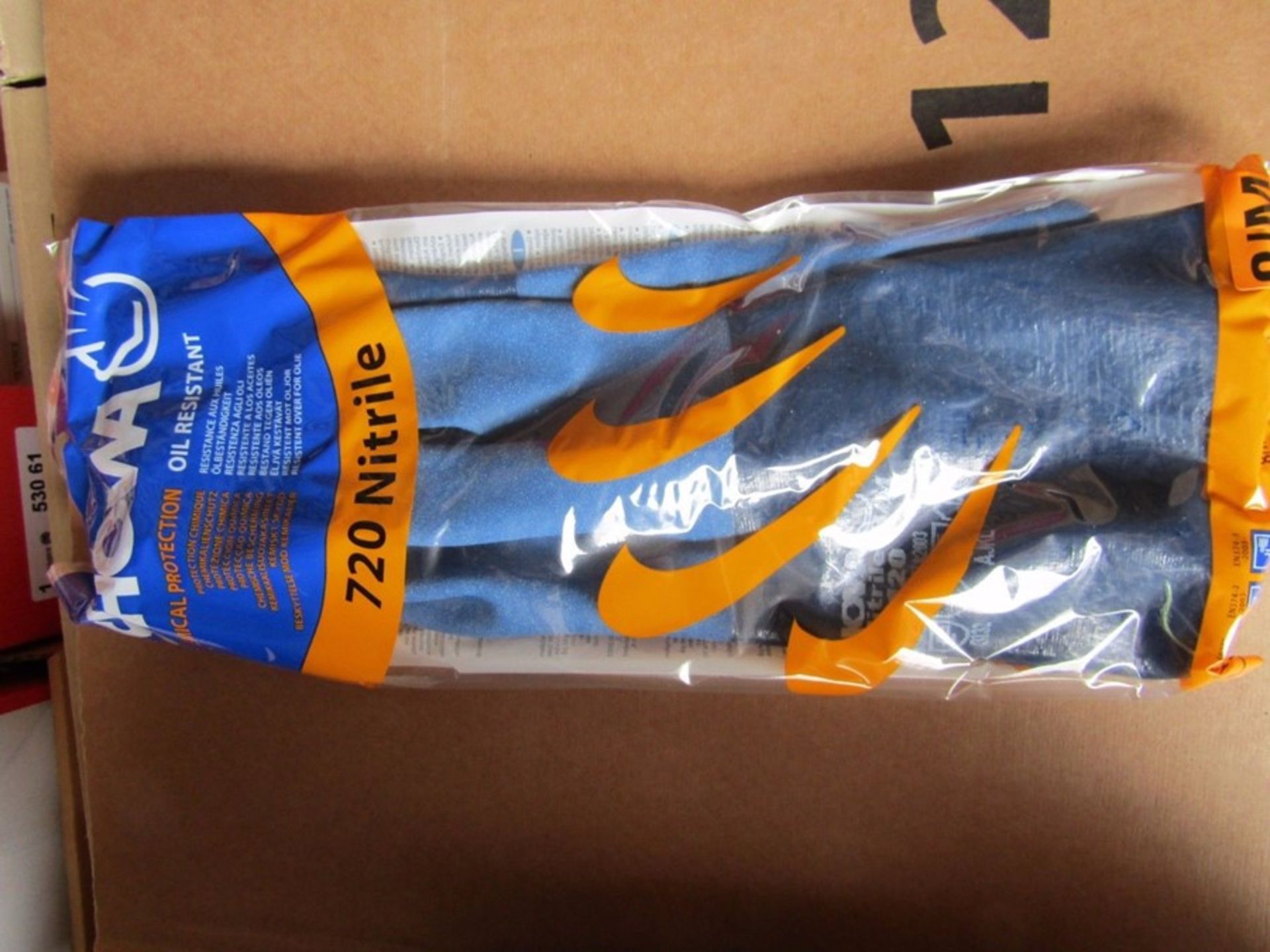 120 PAIRS of SHOWA 720 NITRILE GAUNTLETS / GLOVES SIZE 8/M Oil Resistant 139587