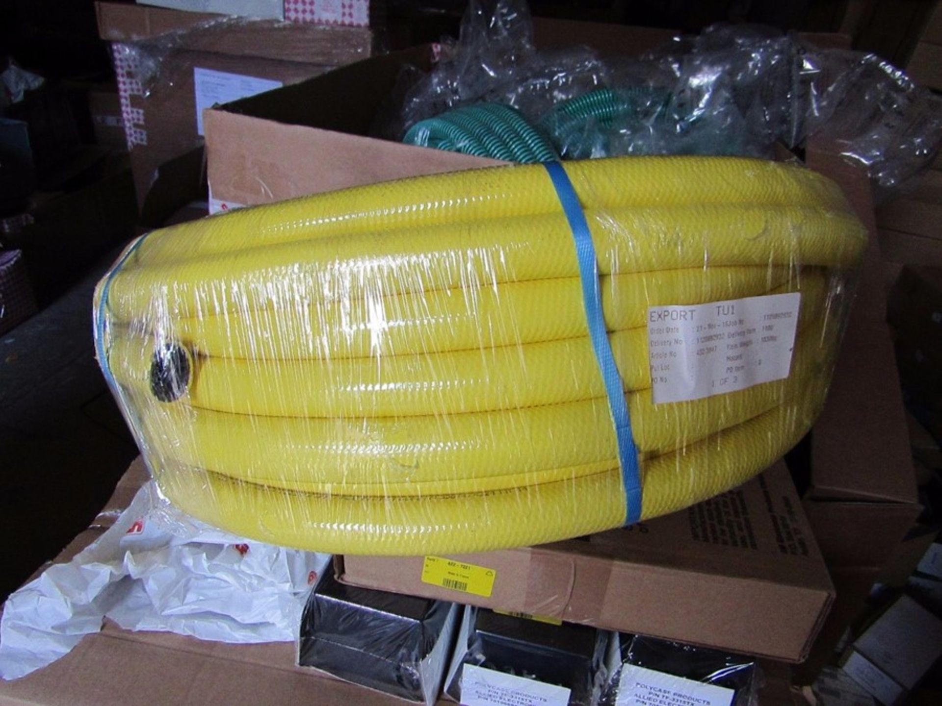 25m x Merlett Plastics Yellow PVC Flexible Hose Tubing 33mm Ext Dia 1005 4323947 - Image 2 of 2