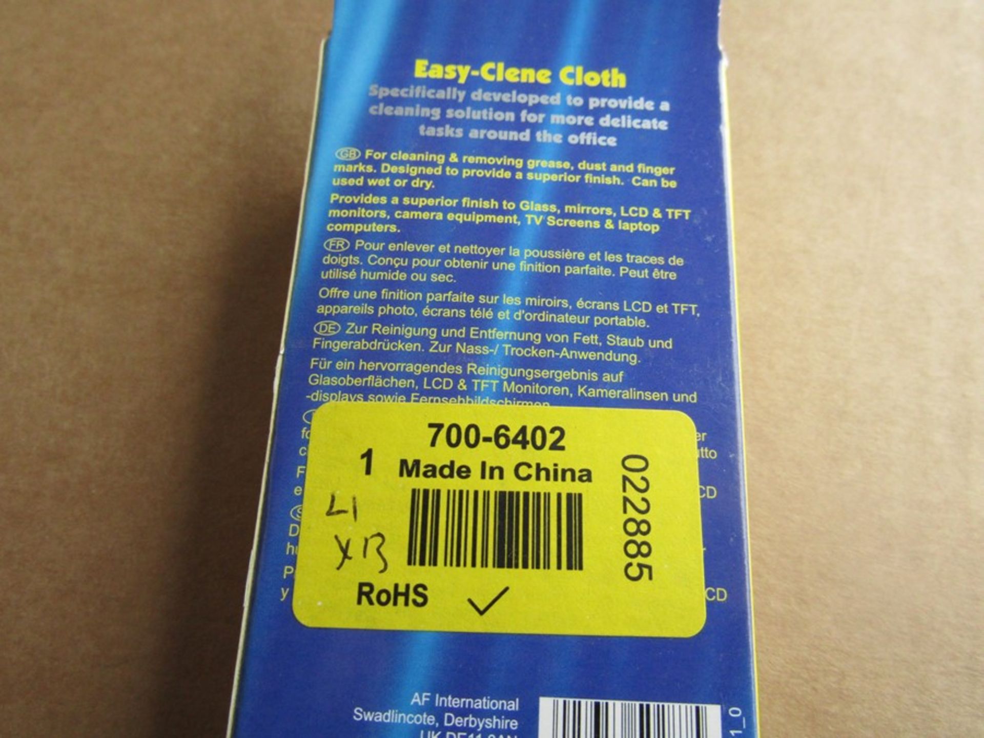 13 x AF Pack of 1 Blue Easy-Clene Multi-purpose Wipes for General Cleaning, Office Use - Image 3 of 3