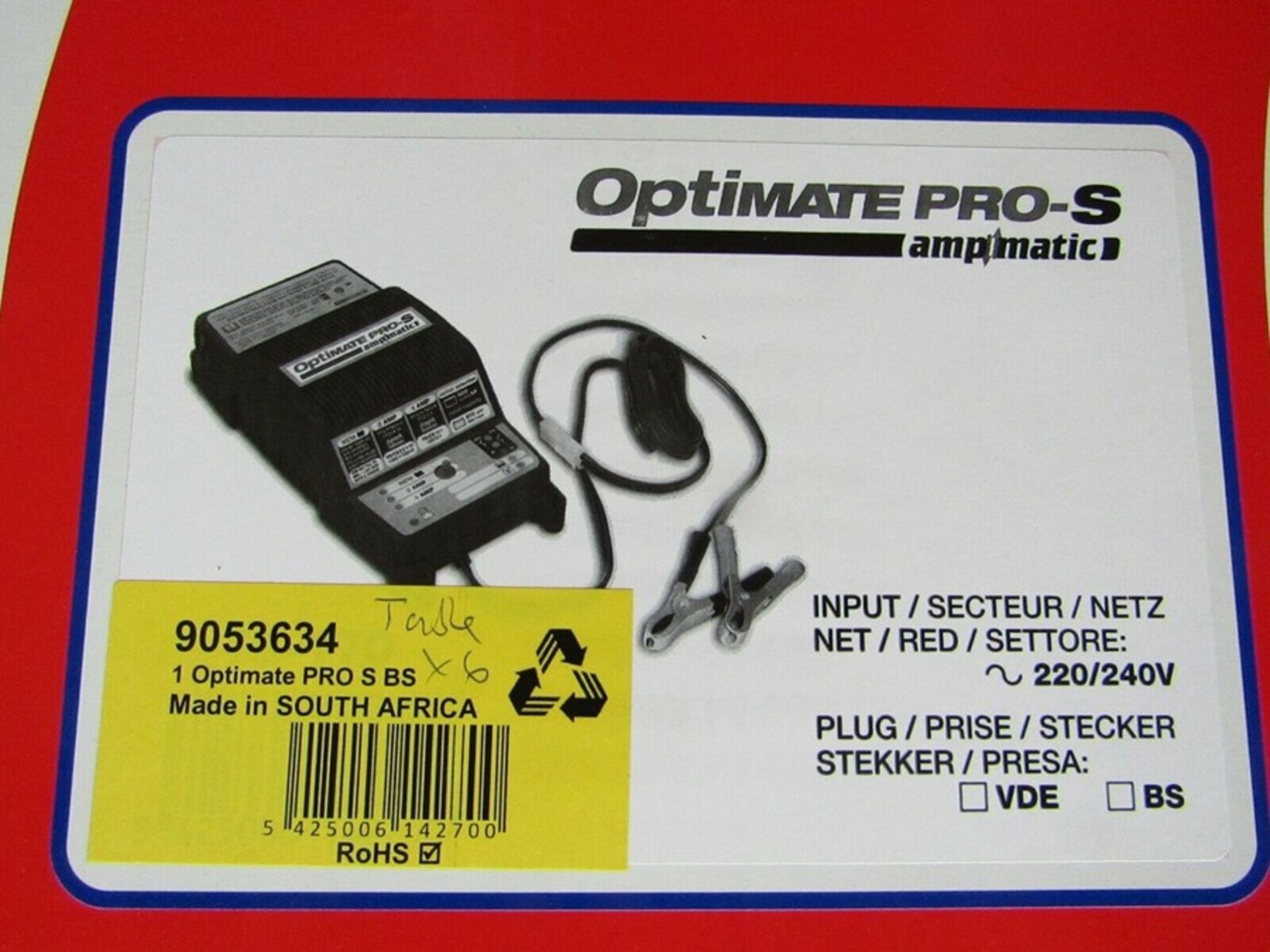 TecMate OptiMate PRO-S Lead Acid 12V 4A Battery Charger UK plug table 9053634 - Image 2 of 2