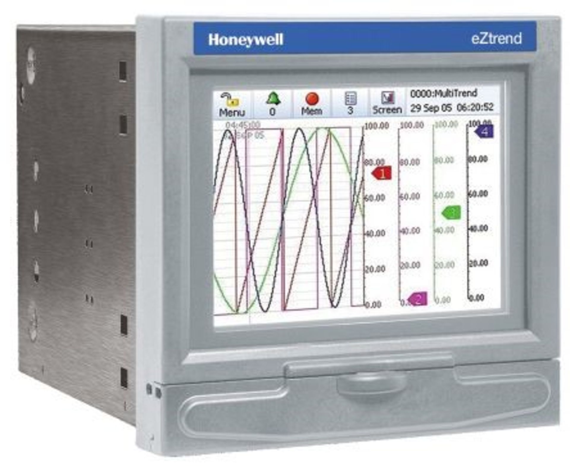 Honeywell 43-TV-03-18, 3 Channel, Graphic Recorder Measures Current, Resistance, Temperature,8332790