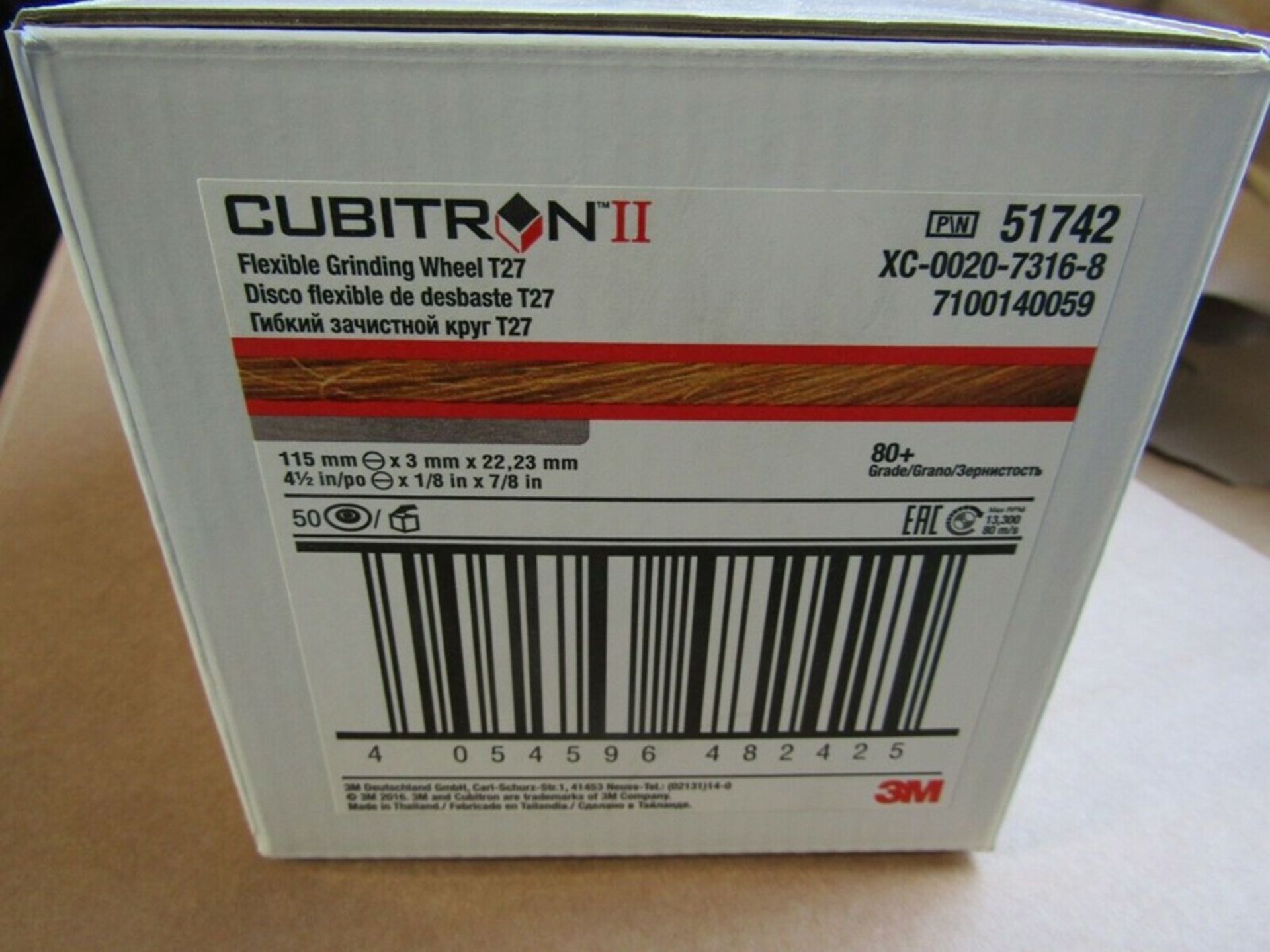 BOX of 50 x 3M Cubitron II Ceramic Grinding Wheel 115mm Dia P80 Grit 3m 01793495 - Image 3 of 3