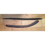 Antique Australasian Aboriginal Wooden Boomerang - 69cm long and Grub Picker - 80cm long.