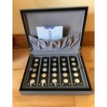 Boxed Set of Chinese Silver Panda Coins - 25 in total each coin weighing 1/4 ounce.