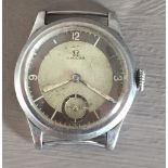 1930’s Art Deco all stainless steel Omega wrist watch with small second hand. Movement no 8145847.