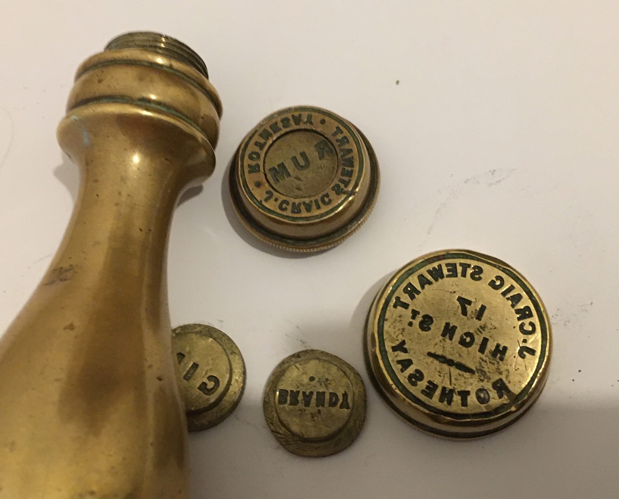 Antique Brass Weights&Measure Stamp - Rothesay connection. - 120mm tall. - Image 5 of 5