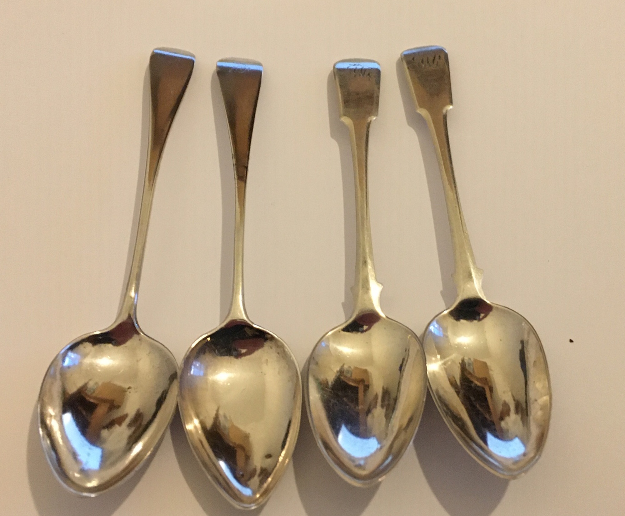 Lot of 4 Scottish Provincial Silver Aberdeen Teaspoons by P Lambert and J Erskine. - Image 3 of 7