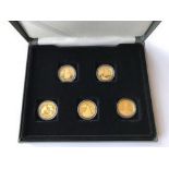 Royal Mint Boxed Set of 5 Chinese 10 Yuan Coins with Certificates.