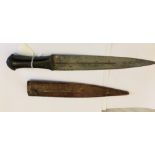 Antique Russian Kindjal Dagger - 35.5cm overall - blade 24.8cm.