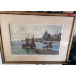 D Martin Low Tide St Monan's Watercolour - actual Watercolour 17 1/2" x 11 1/2".