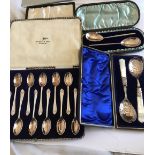 Lot of Boxed Silver and Silver-Plated Cutlery.