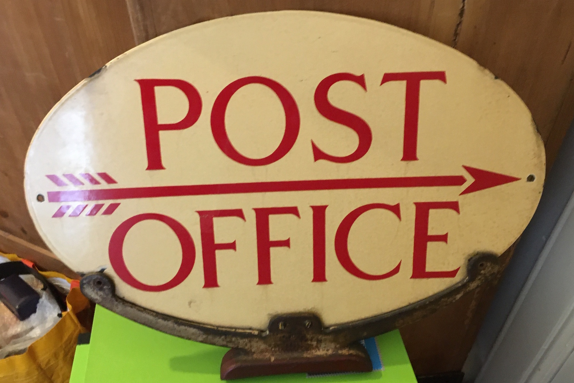 Vintage Post Office Double Sided Enamel Sign - 17 1/2" x 12 1/2". - Image 2 of 2