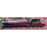 Vintage 3 1/2" Engineered LMS 2-6-4 Model Steam Train - overall length 51" - Loco - 35"