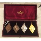 Queen Victoria Childrens Fete Glasgow 1897 set of Gold, Silver and Bronze Medals.