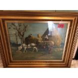 Antique Oil Painting signed Weir - Labelled Haymakers - actual oil 15 1/2" x 11 1/2"