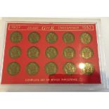 Complete Cased Set of Threepence 1937-1952.