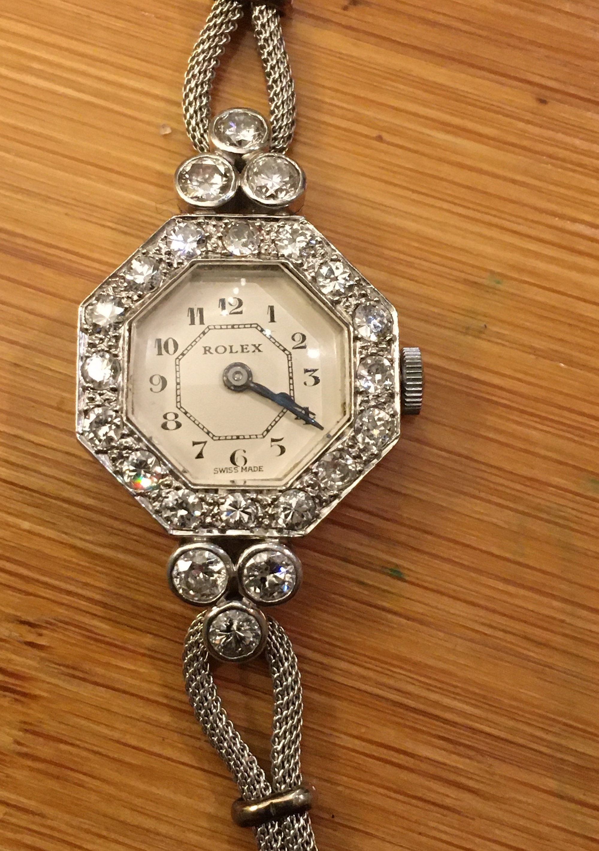 Vintage Rolex Ladies Platinum and Diamond Cocktail Watch-working order-approx 1.7 cts of Diamonds. - Image 13 of 19