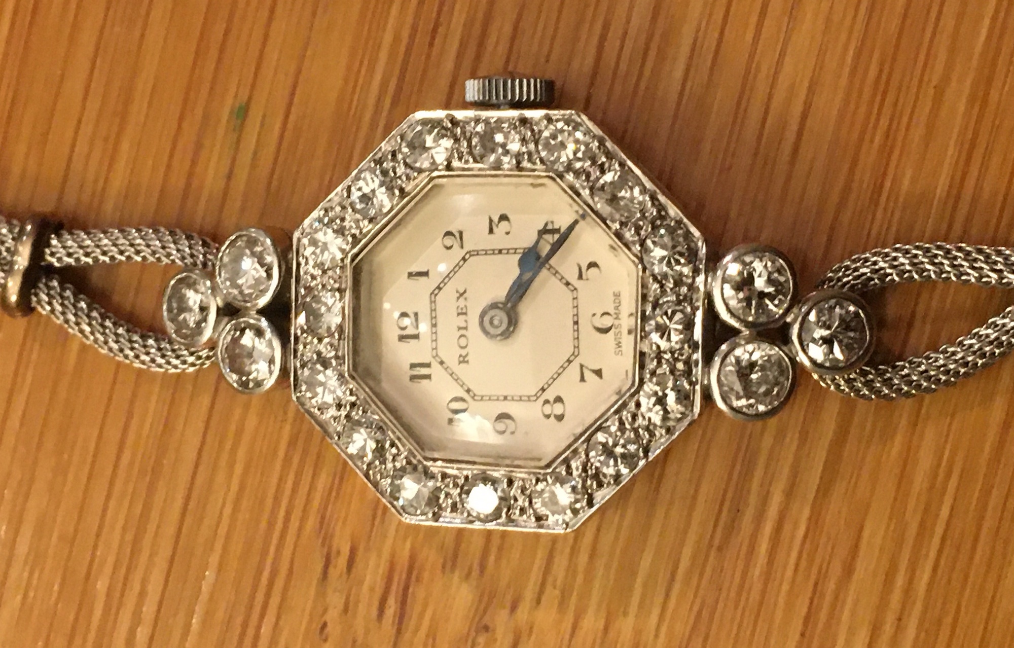 Vintage Rolex Ladies Platinum and Diamond Cocktail Watch-working order-approx 1.7 cts of Diamonds. - Image 14 of 19