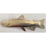 Silver Trout Brooch -10cm long made for Gaelo Jewellery by Alan R Baillie with Edinburgh Hallmarks.