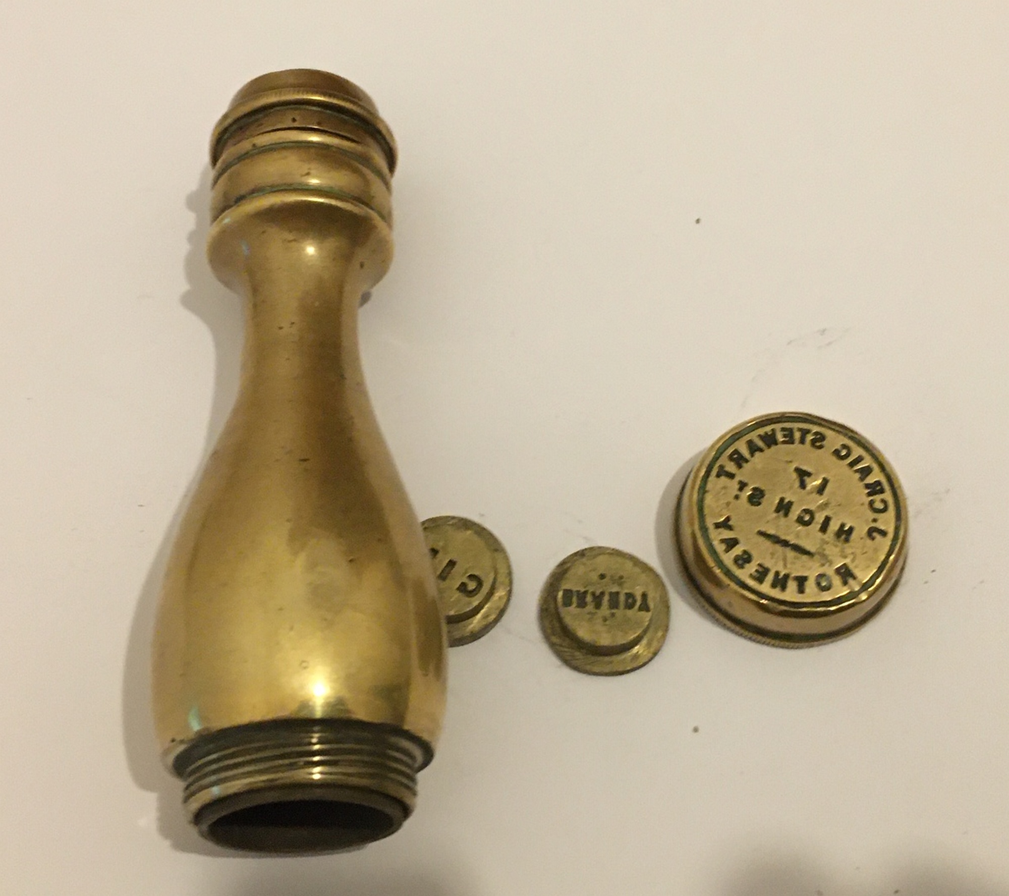 Antique Brass Weights&Measure Stamp - Rothesay connection. - 120mm tall. - Image 4 of 5