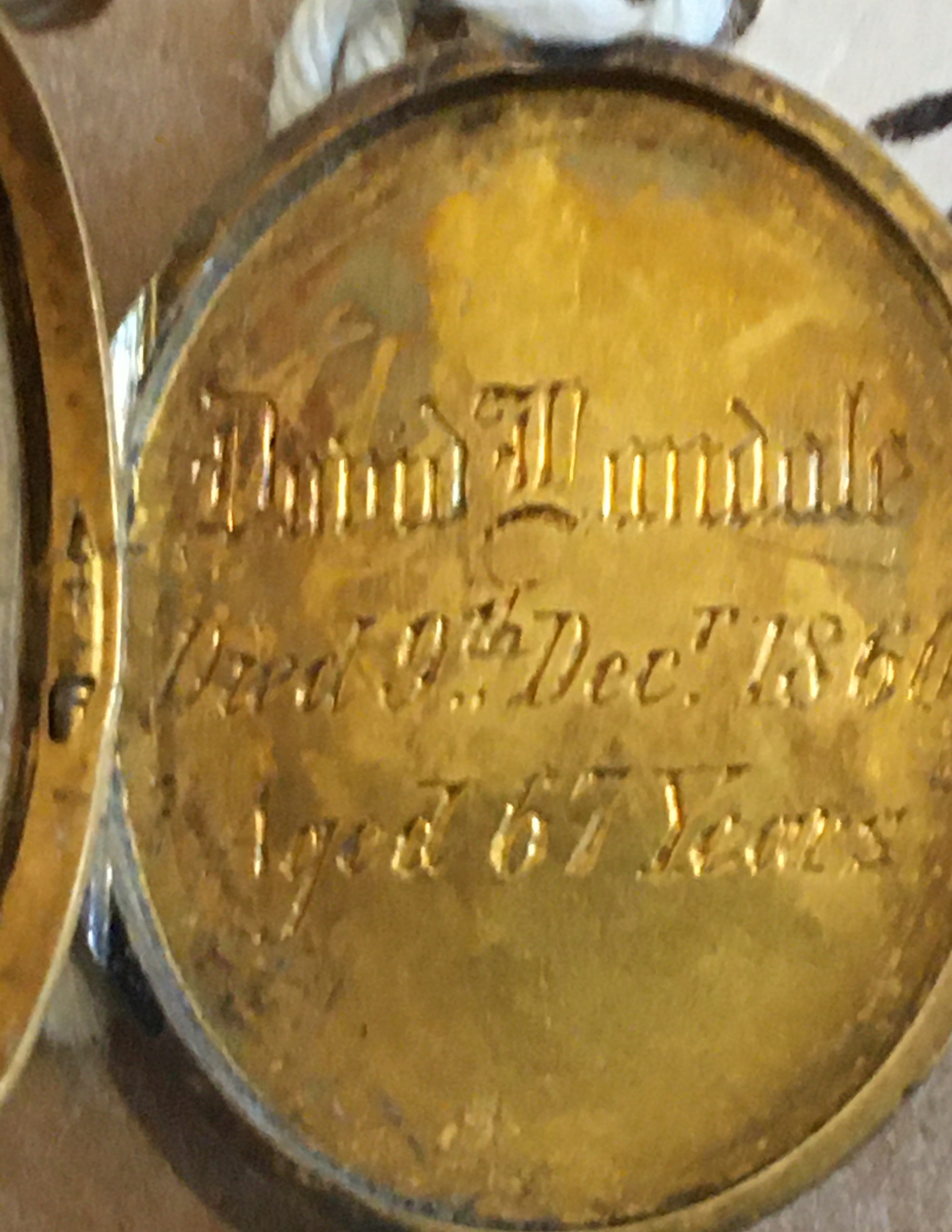 Last Duel in Scotland 1826 Metal Locket of Death of David Landale in 1860 - 28mm with loop x 17mm.