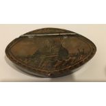 Antique Metal Prisoner of War Ship Snuff Box - 95mm x 53mm x 23mm.