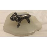 Antique/Vintage Solid Silver Sampson&Mordan Bulldog and Onyx Base.