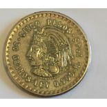 Mexico 1948 5 Peso Silver Coin.