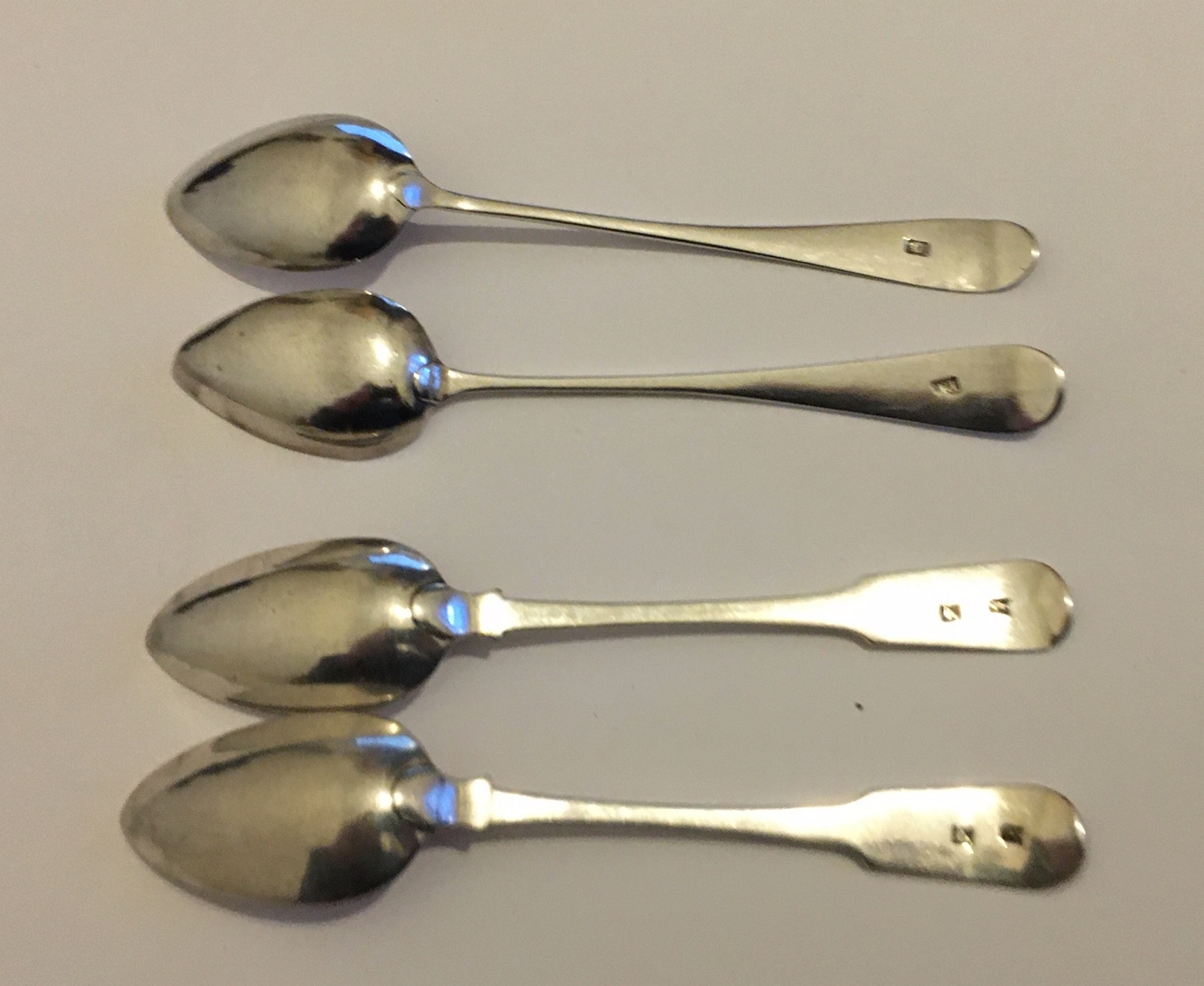 Lot of 4 Scottish Provincial Silver Aberdeen Teaspoons by P Lambert and J Erskine. - Image 4 of 7