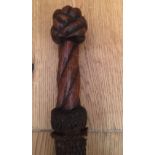 Antique Maritime Boatswains Ropework Swordstick - 36 1/2" long with Turks Head Knot.