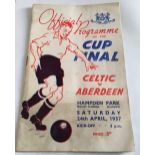 Celtic v Aberdeen 1937 Cup Final Football Programme - excellent condition for the age.