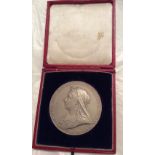 Victorian White Metal Jubilee medal in original box - 55mm diameter.