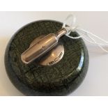 Vintage Miniature Curling Stone with Inverness Silver Fittings - 70mm diameter.