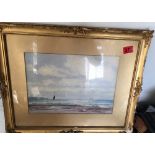 P Macgregor Wilson RSW Seascape Watercolour - actual watercolour 14 1/2" X 10 1/4".