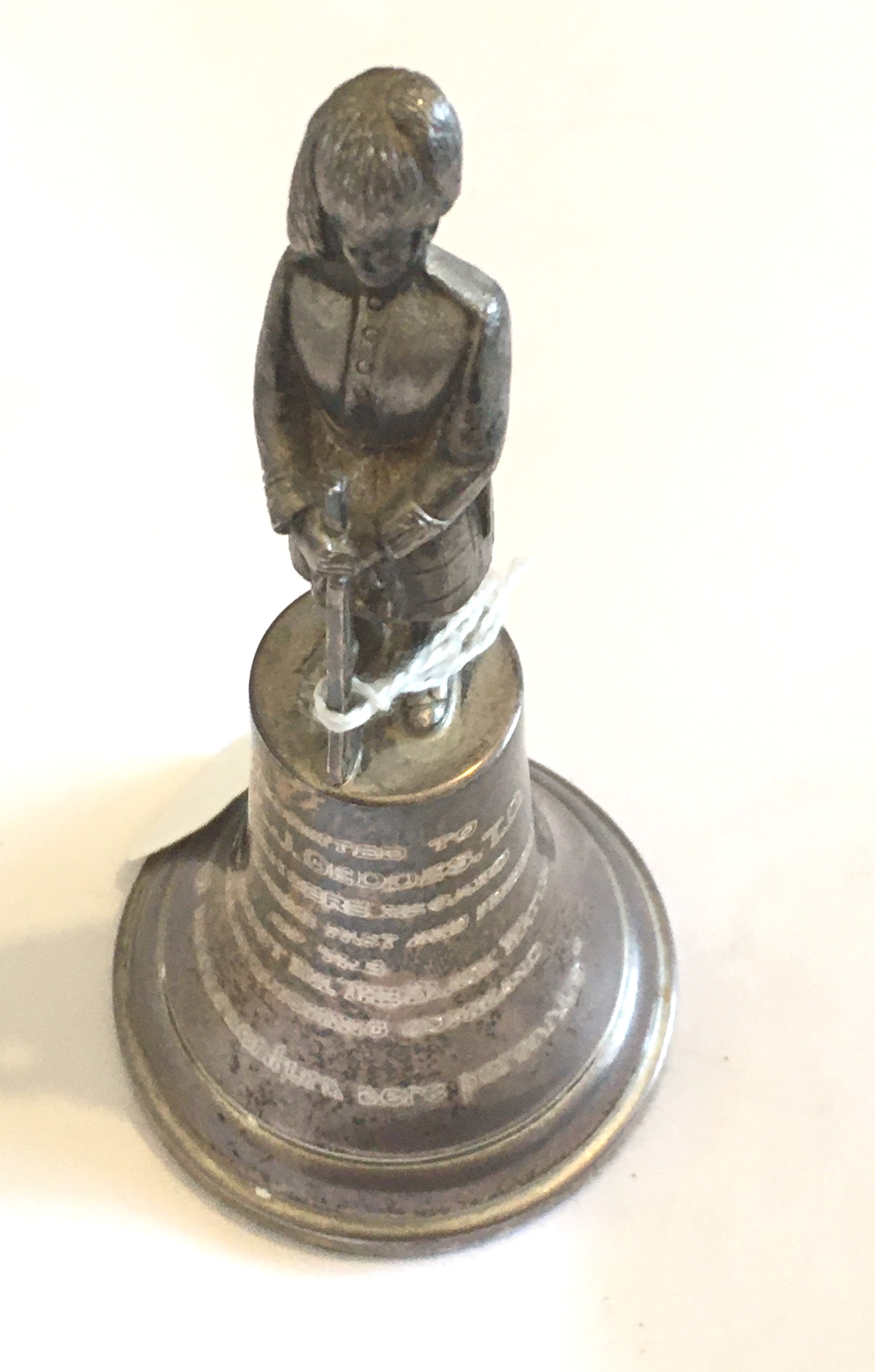 Black Watch Silver Model of Soldier presented to Lt Col J Geddes TD - 13.7cm.