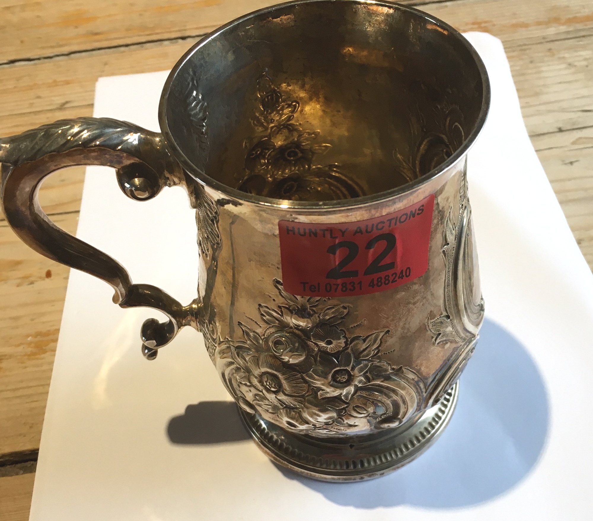 Antique Silver Tankard 5"(12.8cm) tall with London Hallmarks - 331 grams. - Image 2 of 8