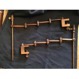 ARTICULATED VICTORIAN TREEN SCREEN HOLDERS - extended 55cm - height adjustment 45cm.