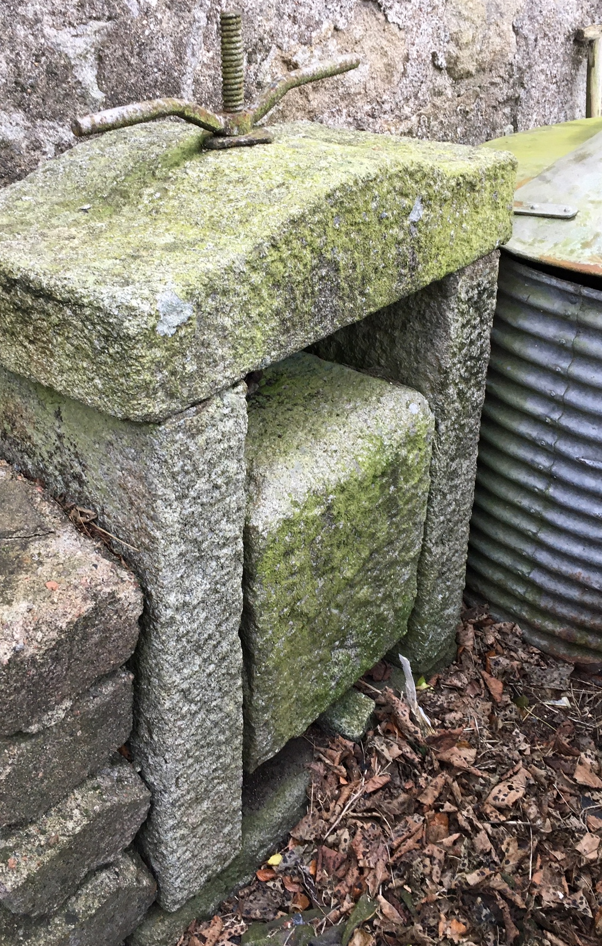 Antique Scottish Granite Cheese Press with Curved Top. - Image 2 of 2