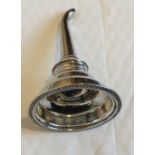 Antique Georgian Irish Silver Wine Funnel with Hibernia Mark and makers mark of EP