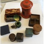 Lot of Ring Boxes-Treen Ware and Rabbit Figure.
