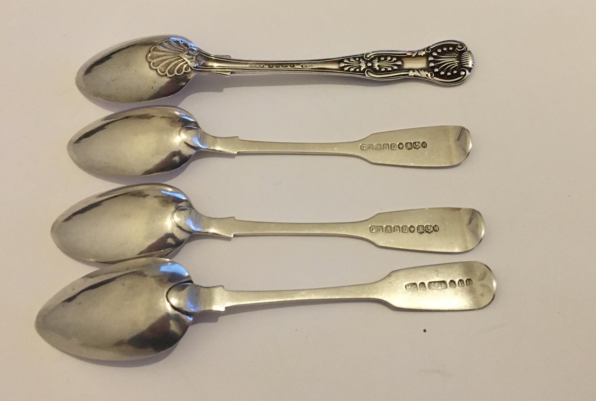 Lot of 4 Scottish Provincial Aberdeen Silver Teaspoons by Sangster, Jamieson and P Gill. - Image 2 of 4