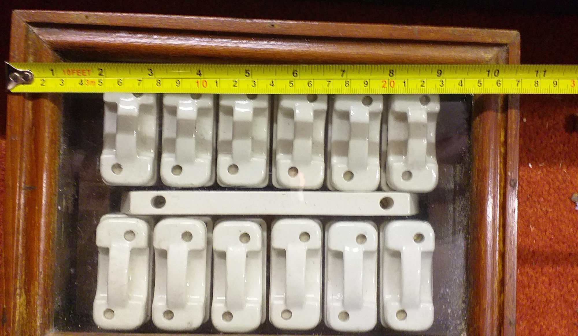 Antique Switch Board 39" long and 30"wide with added Fuse Box 10 1/2" x 7 1/2". - Image 2 of 2