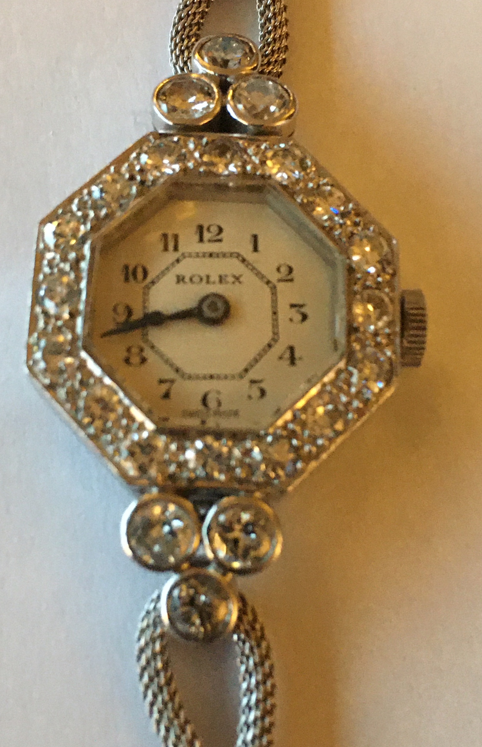 Vintage Rolex Ladies Platinum and Diamond Cocktail Watch-working order-approx 1.7 cts of Diamonds. - Image 6 of 19