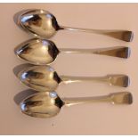 Lot of 4 Scottish Provincial Silver Aberdeen Teaspoons by P Lambert and J Erskine.