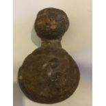 Antique Ancient ? Stoneware Figure holding child. - 4" (100mm) tall.