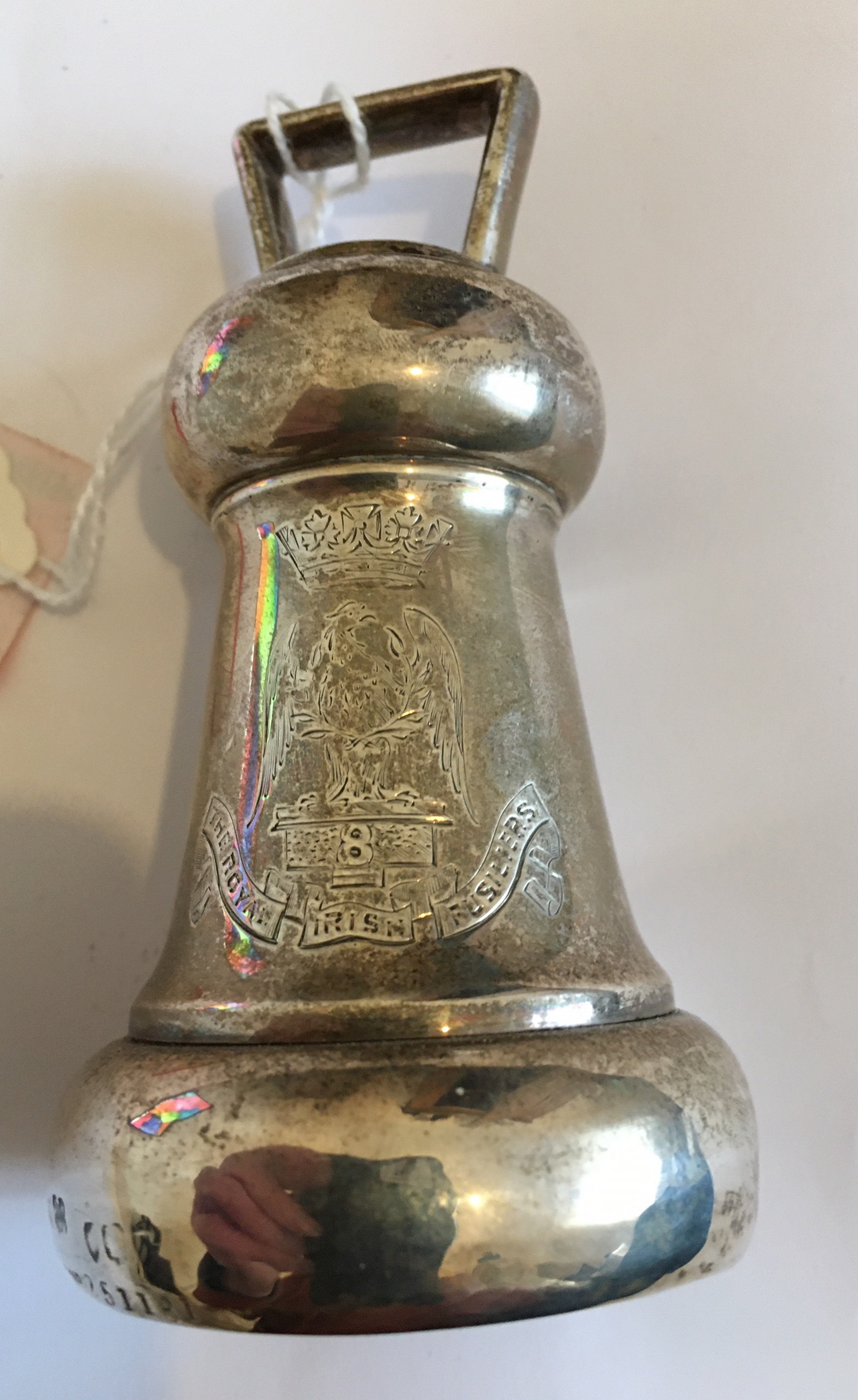 Mappin &Webb Silver Bell Shaped Pepper Grinder with Armorial Crest - 97mm tall. - Image 2 of 10