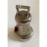 Mappin &Webb Silver Bell Shaped Pepper Grinder with Armorial Crest - 97mm tall.