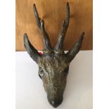 Antique/Vintage Cold Painted Bronze Stags Head Paper Clip 5" x 4 3/4".